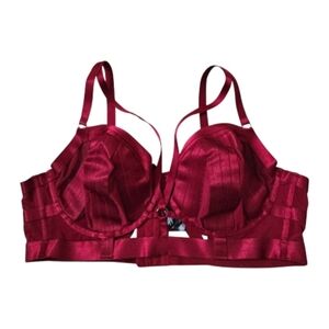 Torrid Curve Red Overt Strappy Mesh Underwire Longline Bralette Women's Size 2X